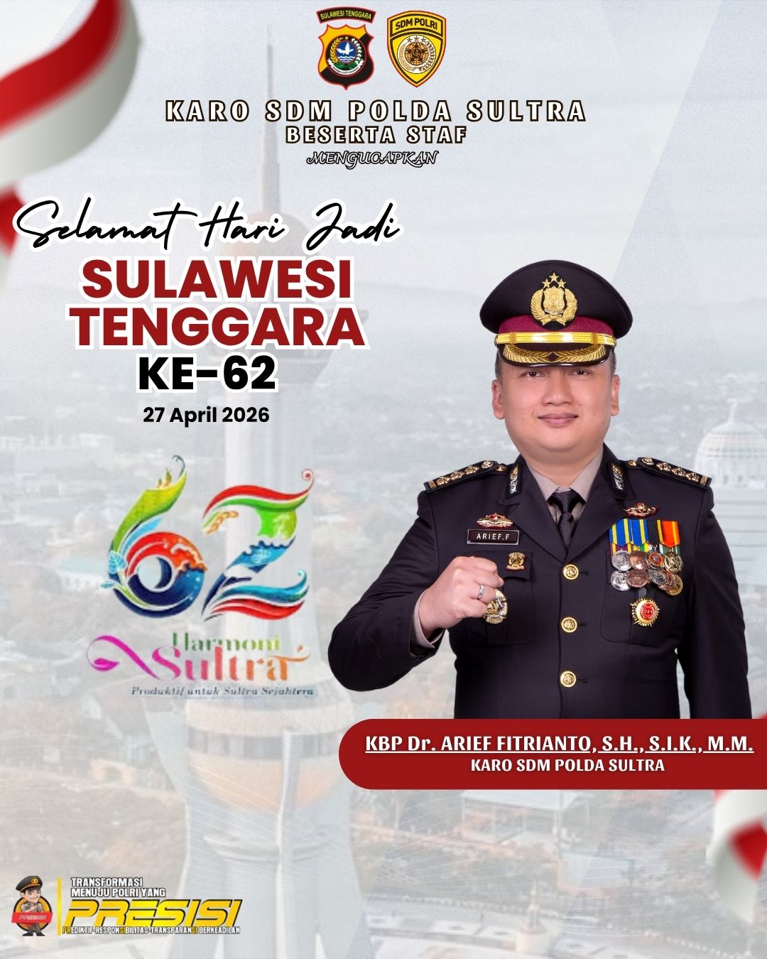 DIRGAHAYU PROVINSI SULAWESI TENGGARA KE-62 